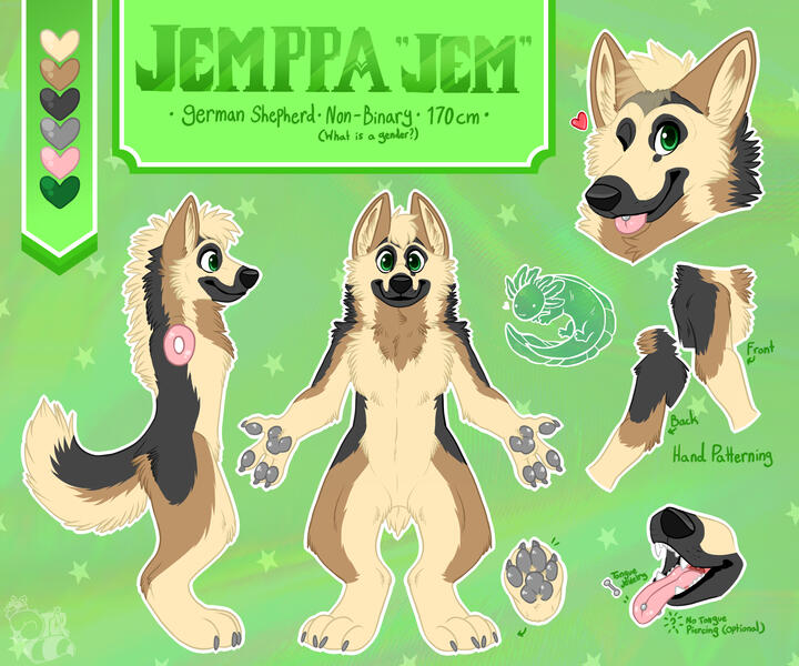 Updated Ref Sheet [jemwuff, Instagram 2023]